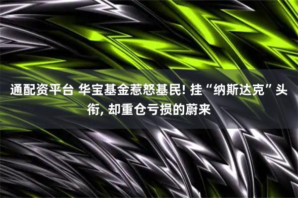 通配资平台 华宝基金惹怒基民! 挂“纳斯达克”头衔, 却重仓亏损的蔚来