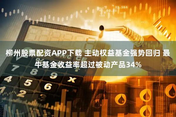 柳州股票配资APP下载 主动权益基金强势回归 最牛基金收益率超过被动产品34%